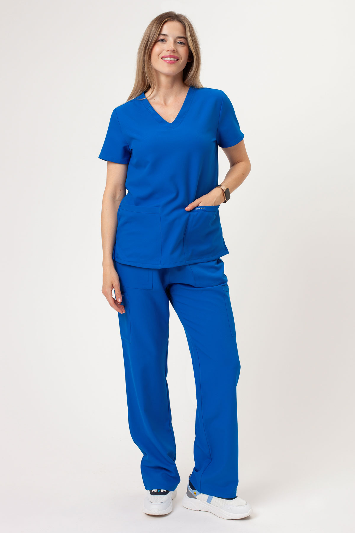 Komplet medyczny damski Cherokee Ultra V-neck królewski granat-1
