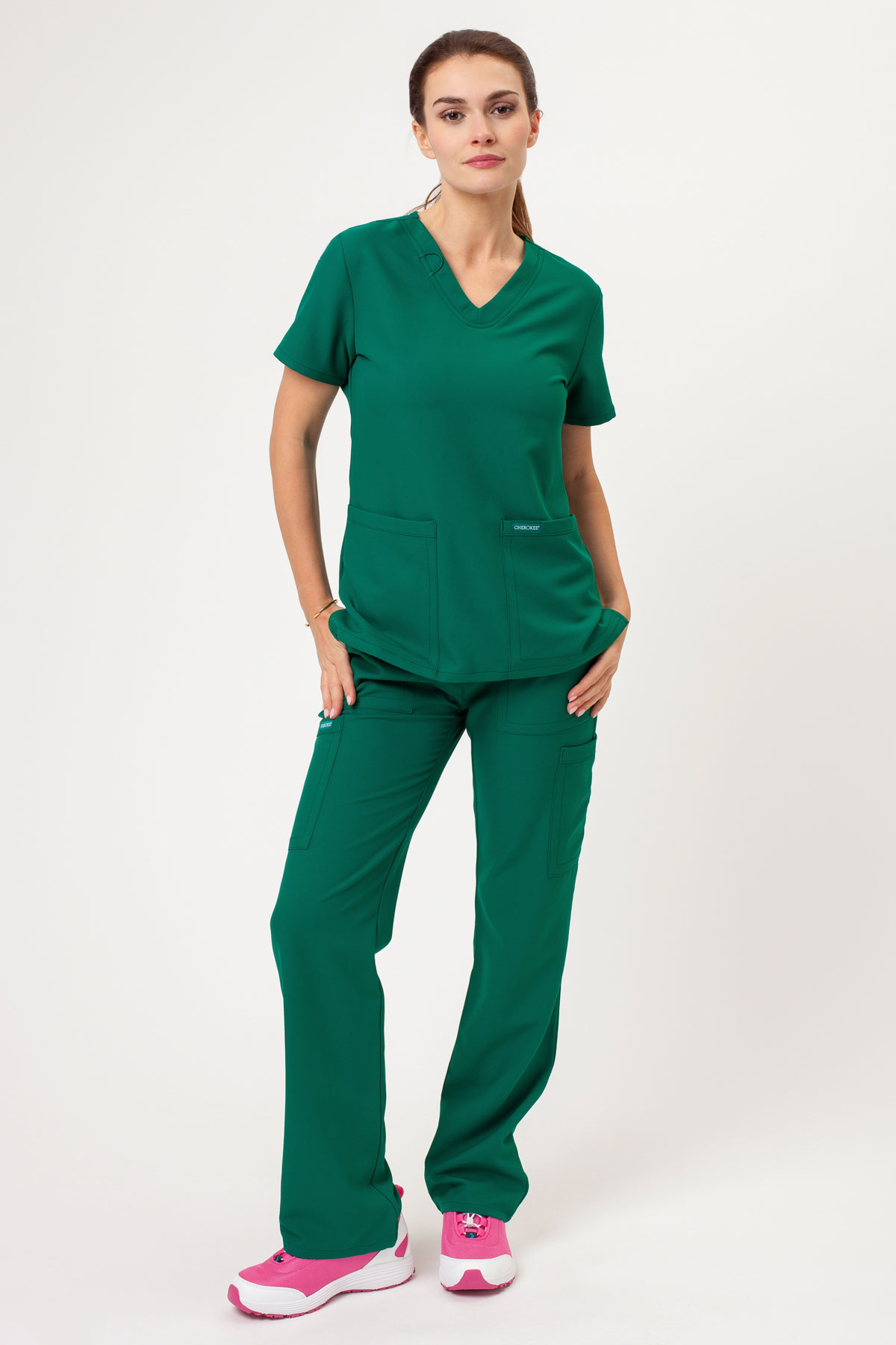Bluza medyczna damska Cherokee Ultra V-neck Top zielona-1