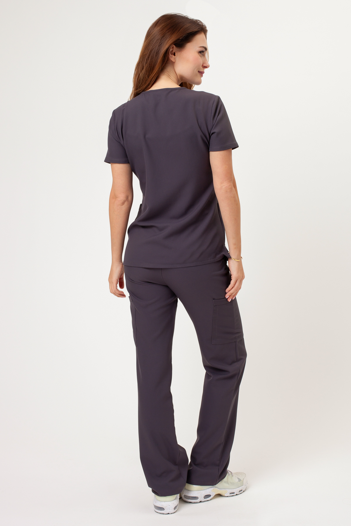 Bluza medyczna damska Cherokee Ultra V-neck Top szara-7