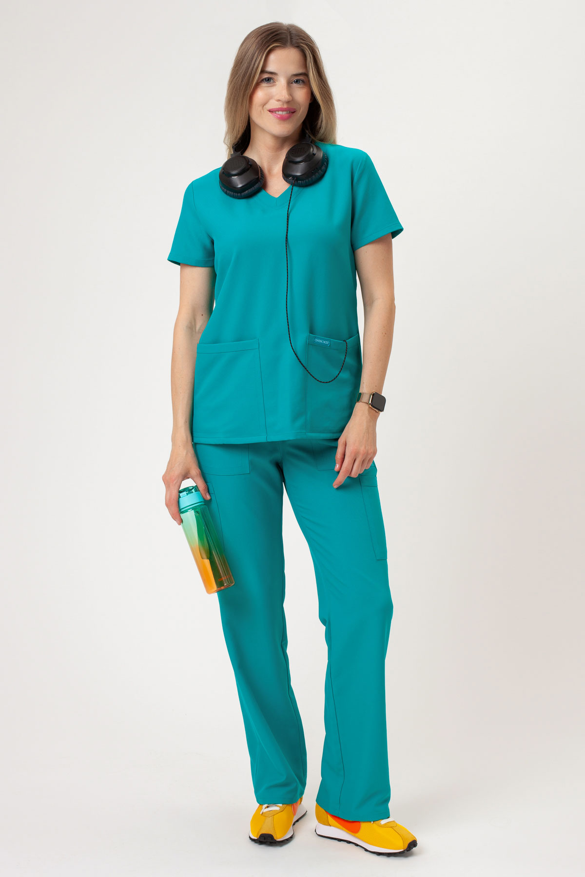 Bluza medyczna damska Cherokee Ultra V-neck Top morski błękit-4