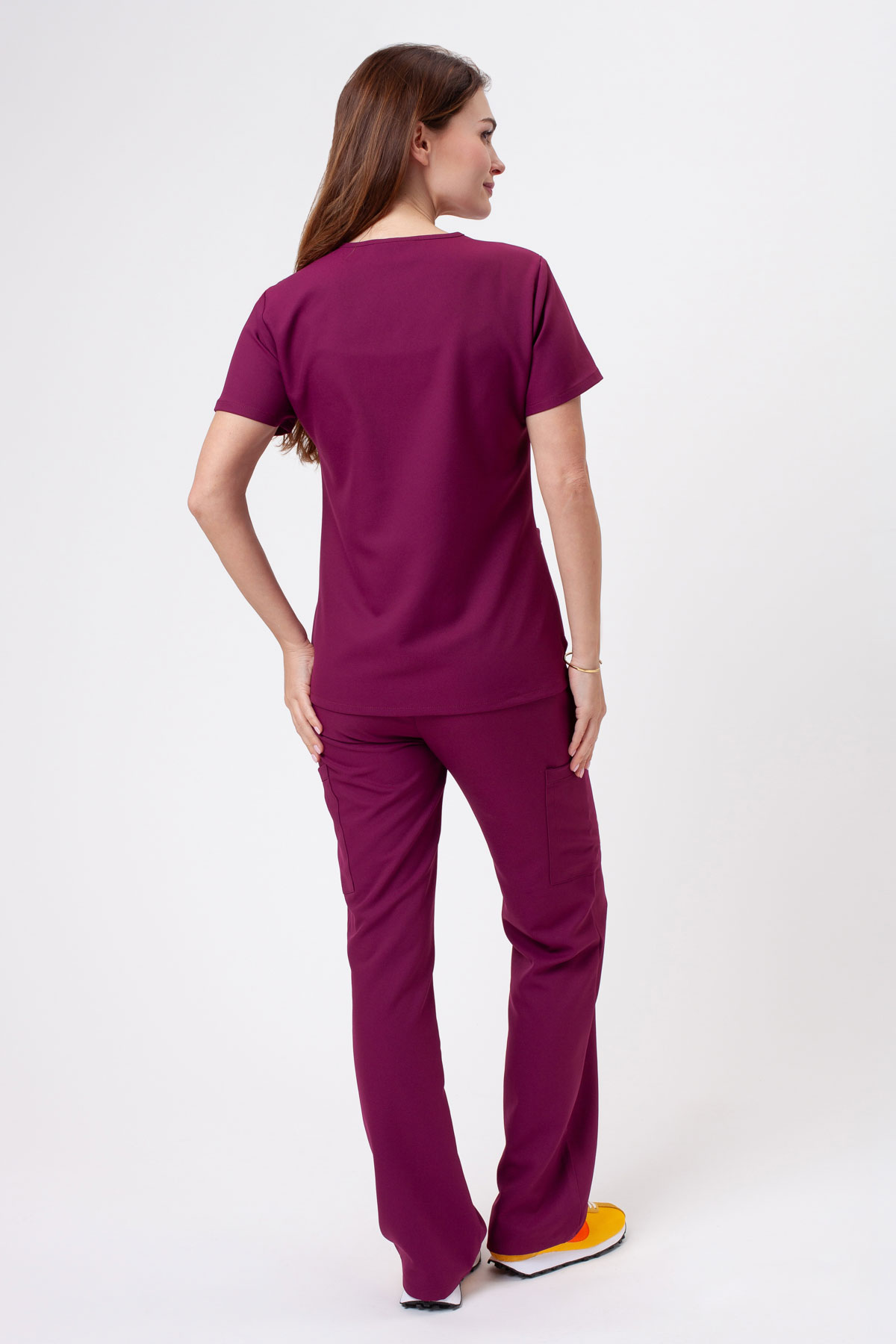 Bluza medyczna damska Cherokee Ultra V-neck Top wiśniowa-7