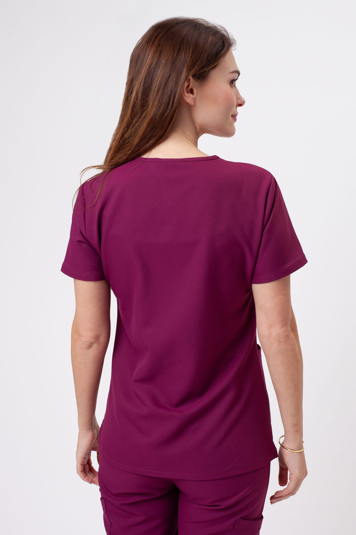 Bluza medyczna damska Cherokee Ultra V-neck Top wiśniowa-3