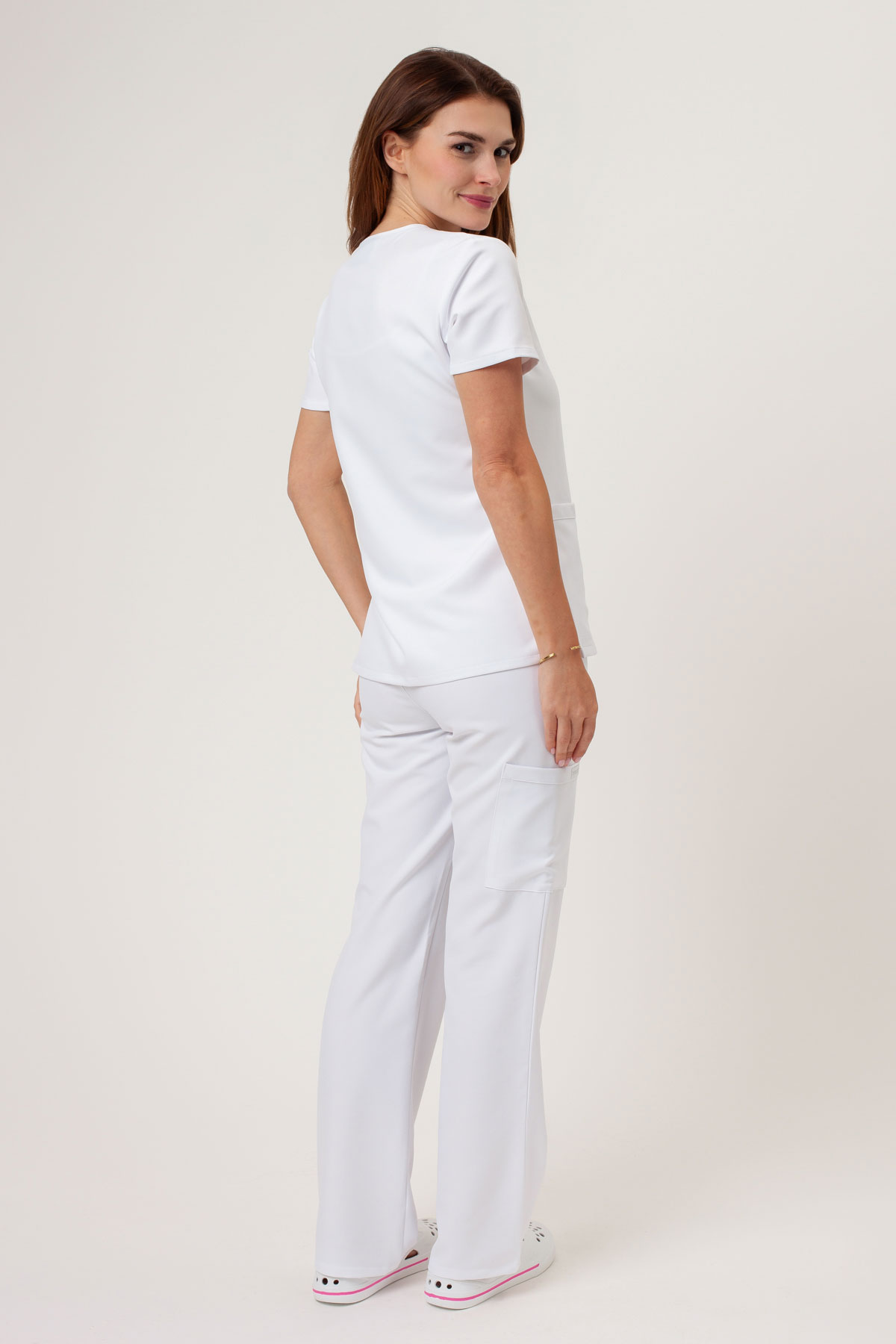 Bluza medyczna damska Cherokee Ultra V-neck Top biała-6