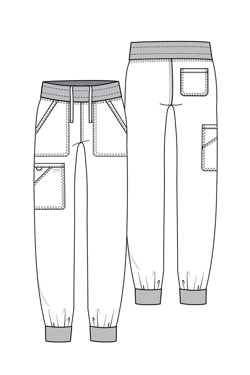 Spodnie medyczne damskie Cherokee Revolution Mid Rise jogger koralowe-8