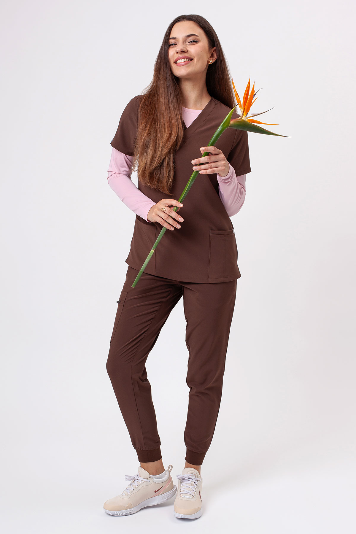 Bluza medyczna damska Sunrise Move Pulse kawowa-9