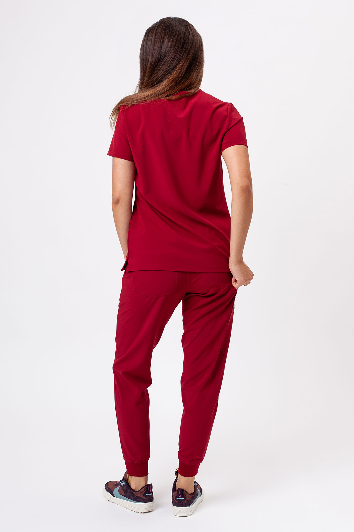 Bluza medyczna damska Sunrise Move Pulse burgundowa-5