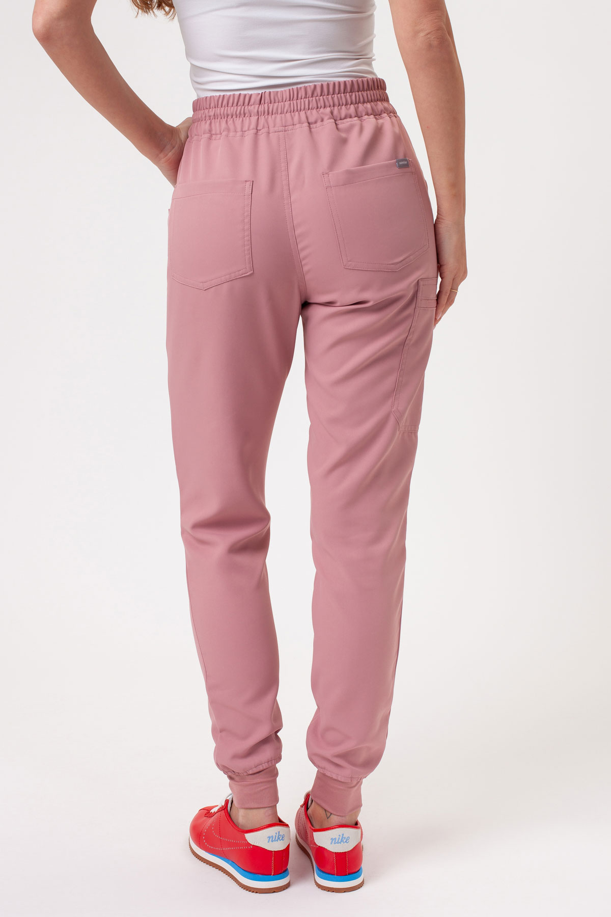 Spodnie medyczne damskie Sunrise Lite Fit jogger pastelowy róż-1