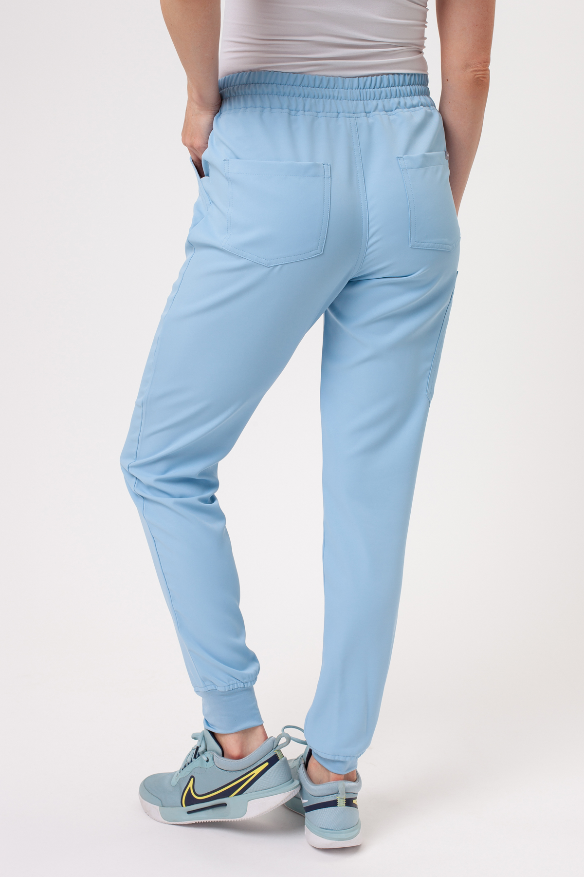 Spodnie medyczne damskie Sunrise Lite Fit jogger błękitne-1