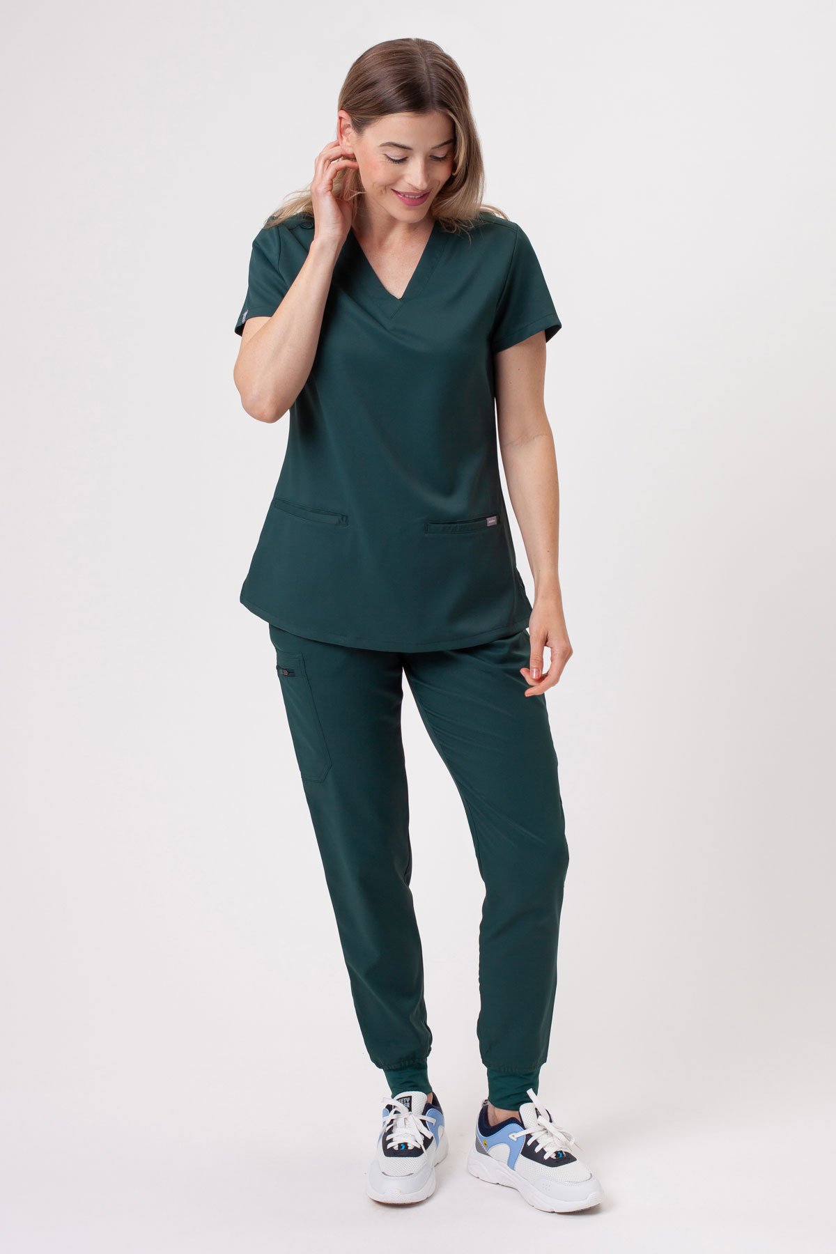 Bluza medyczna damska Sunrise Lite Shift butelkowa zieleń-5