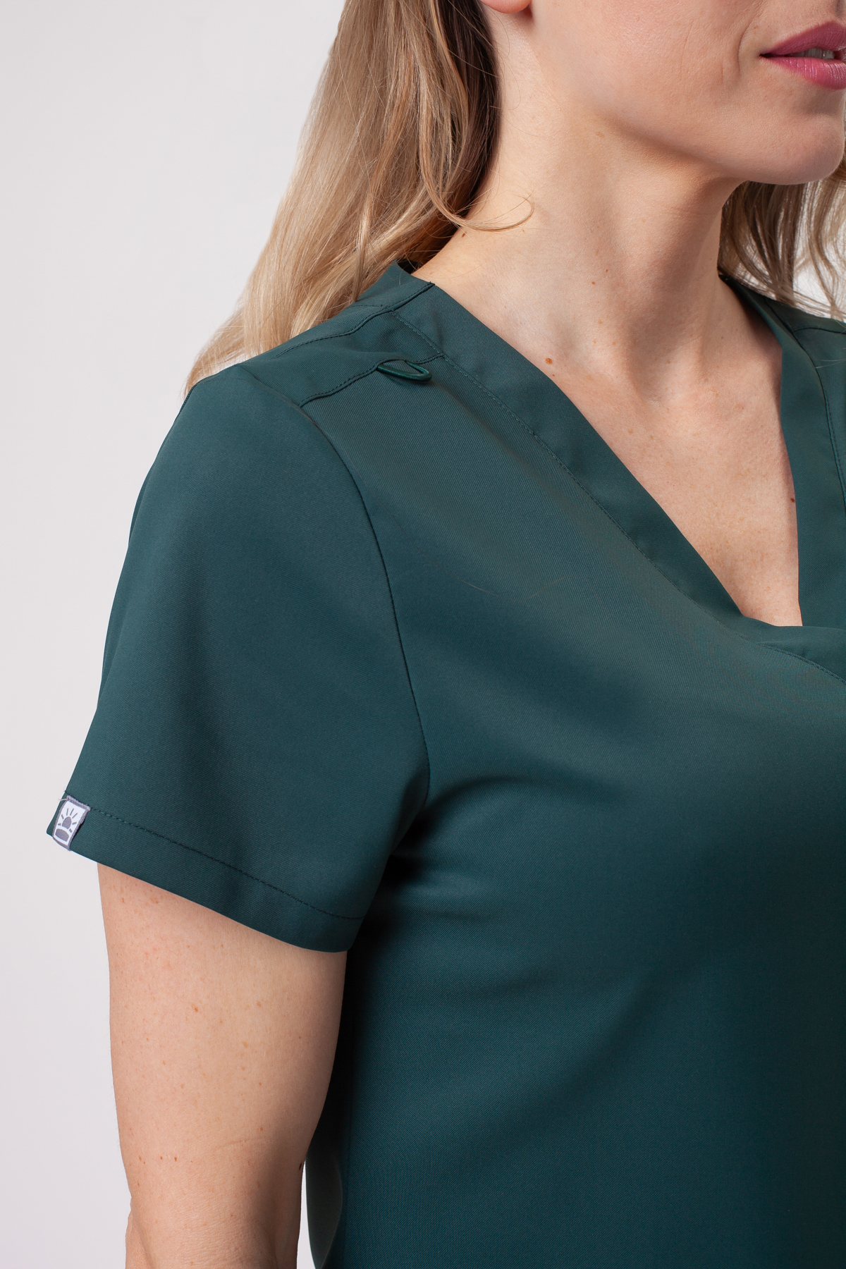 Bluza medyczna damska Sunrise Lite Shift butelkowa zieleń-2