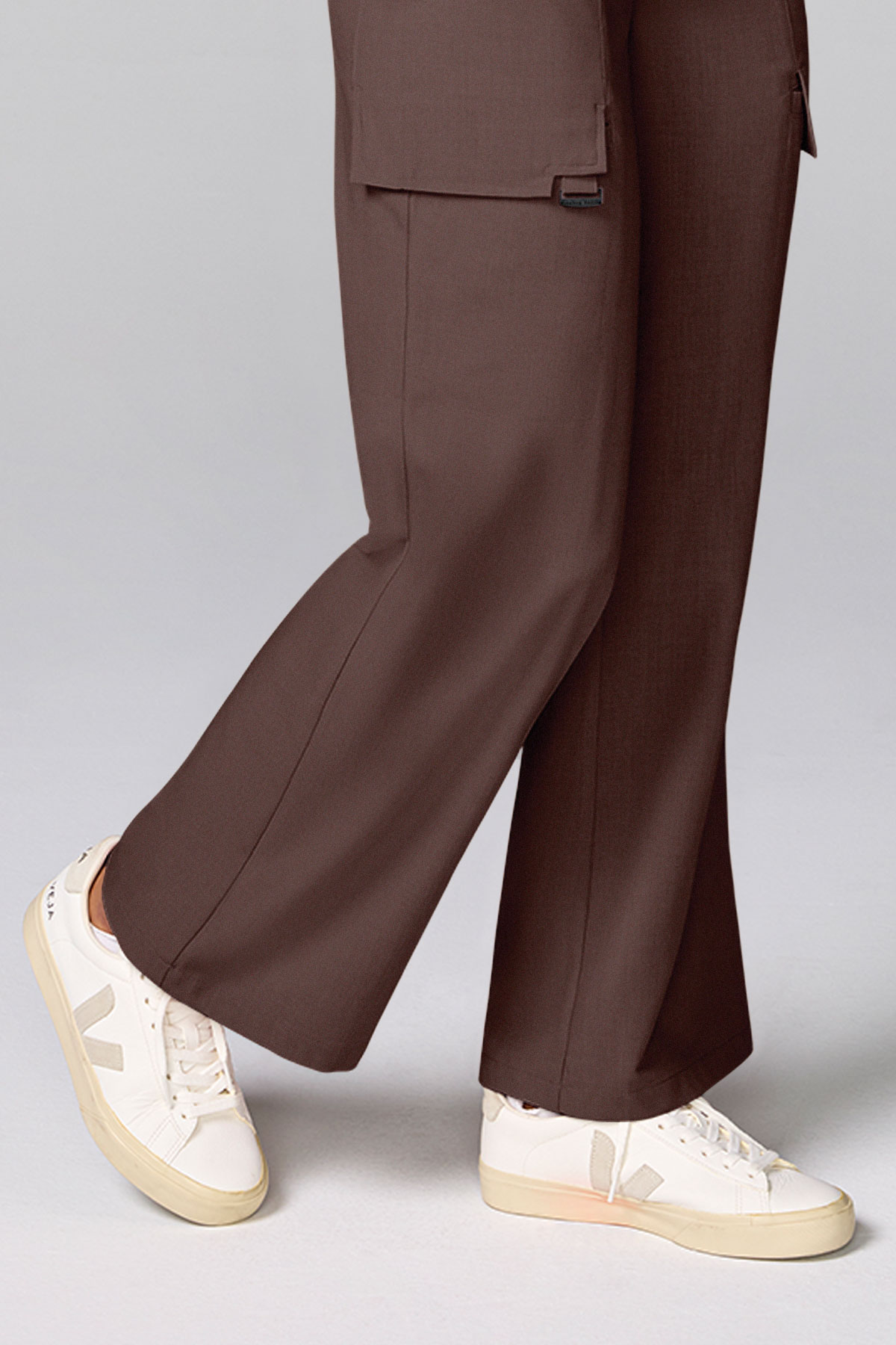 Spodnie medyczne damskie Healing Hands Wide Leg Petite brązowe-4