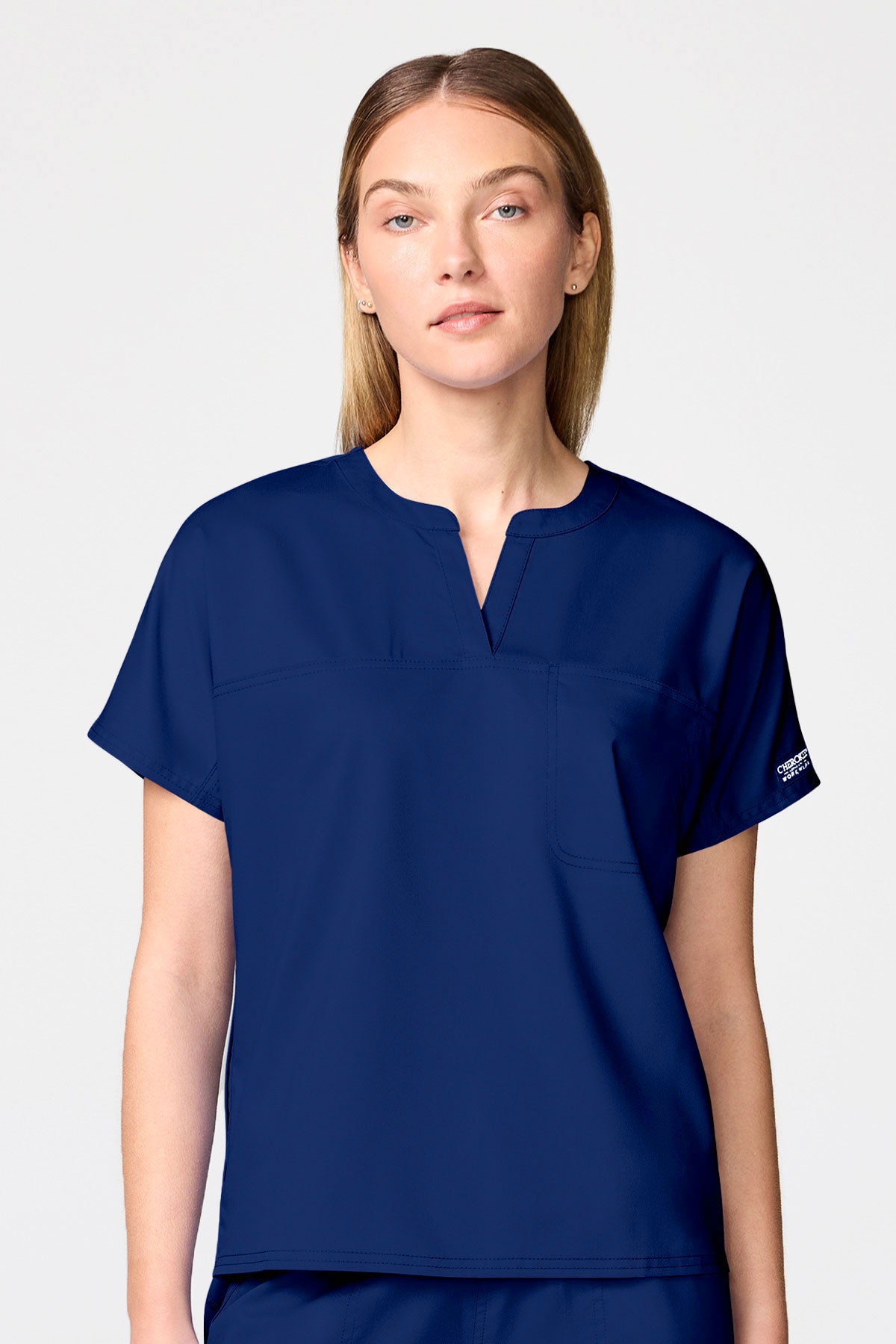 Bluza medyczna damska Cherokee Revolution Mandarin Collar ciemny granat-1
