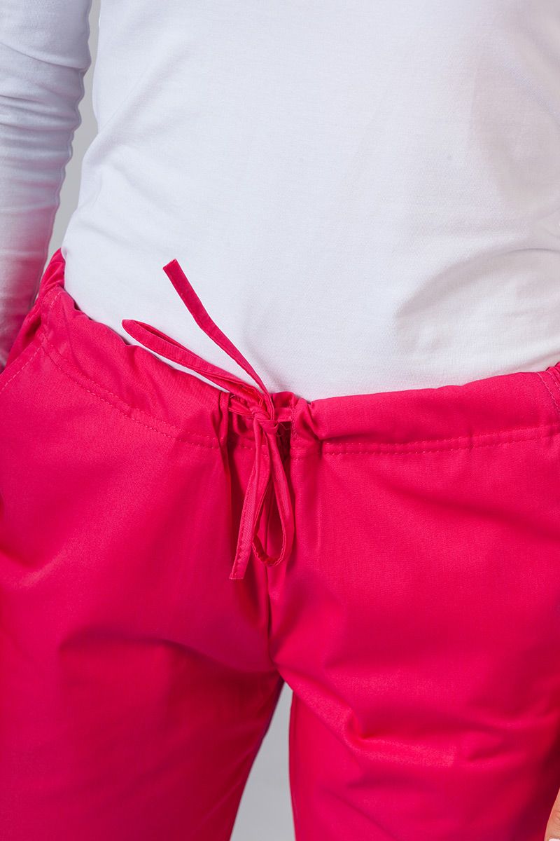 Spodnie medyczne damskie Sunrise Uniforms Basic Regular malinowe-2