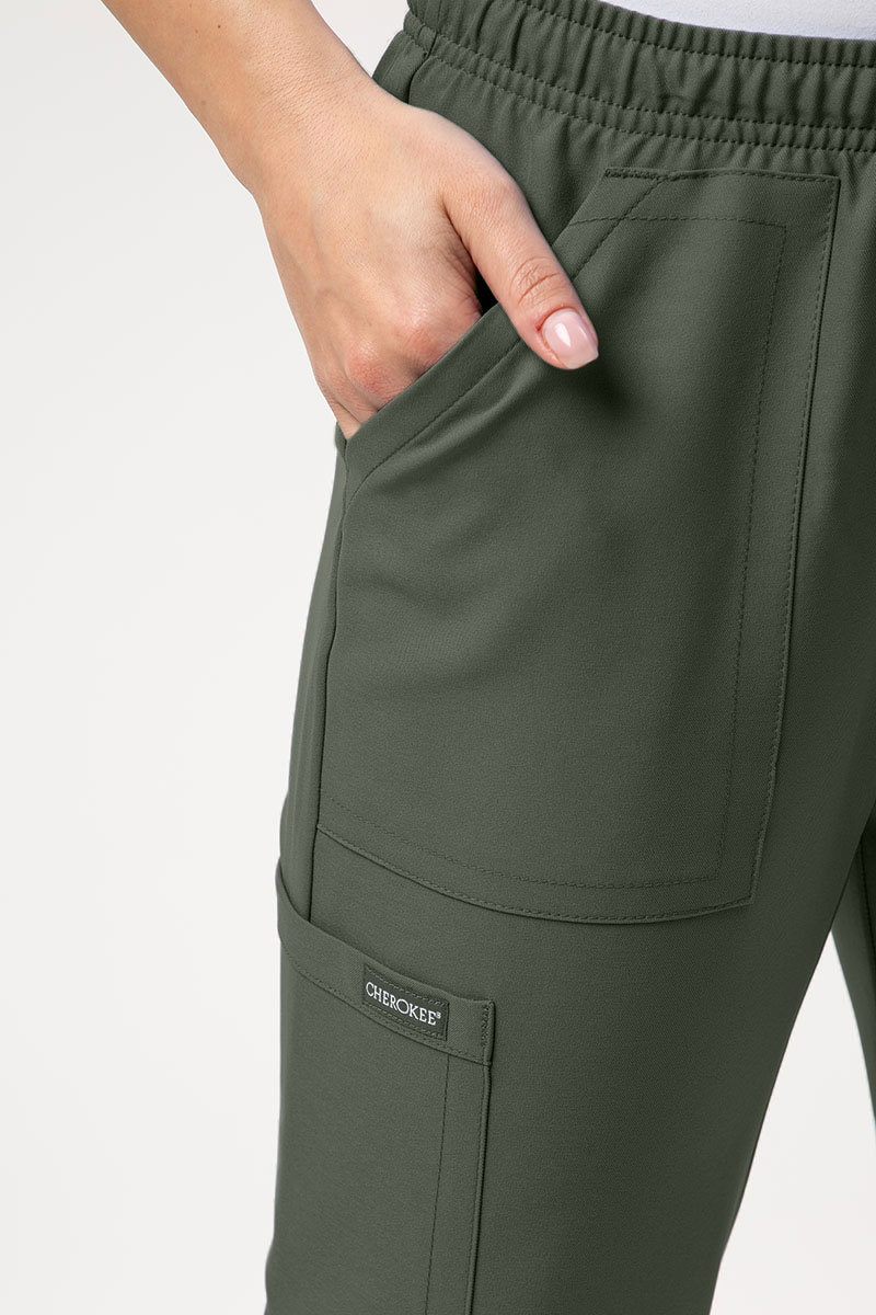 Spodnie medyczne damskie Cherokee Ultra Cargo oliwkowe-3