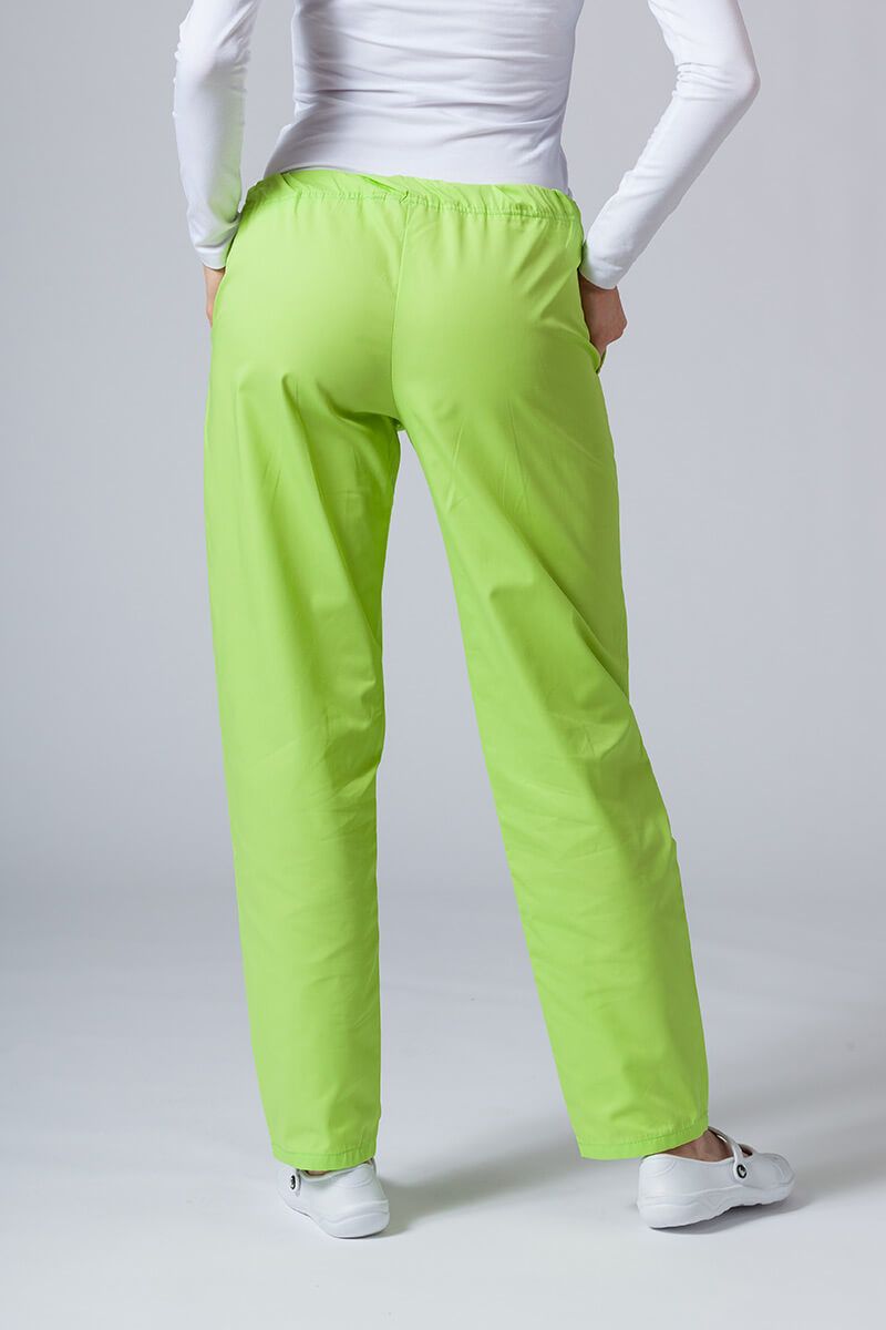 Spodnie medyczne damskie Sunrise Uniforms Basic Regular limonkowe-1