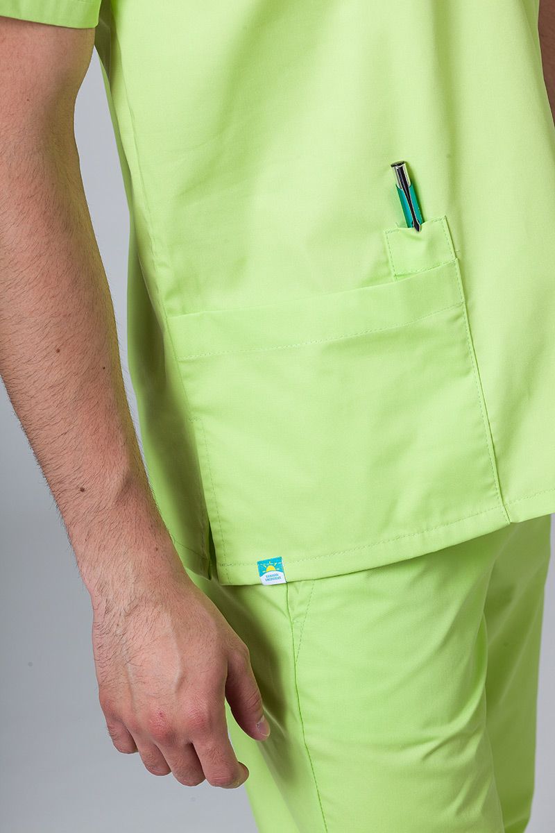 Bluza medyczna męska Sunrise Uniforms Basic Standard limonkowa-3