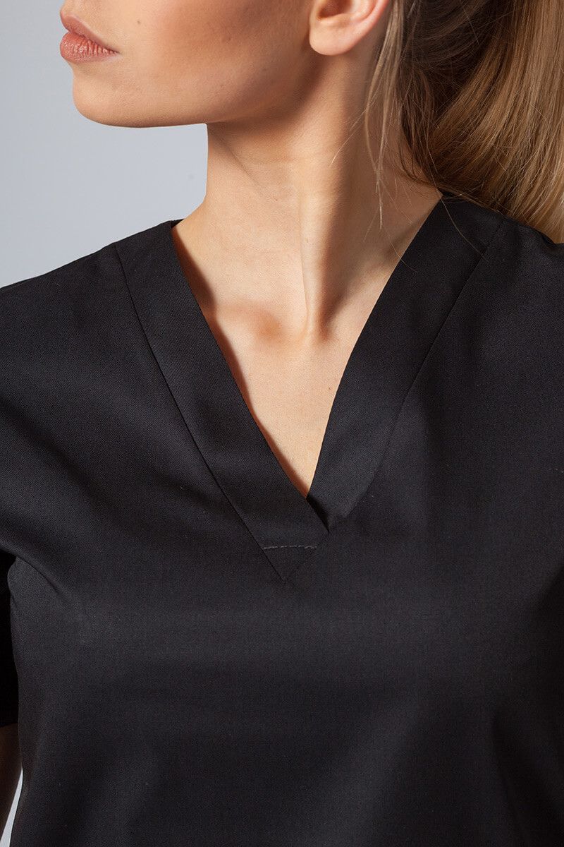 Bluza medyczna damska Sunrise Uniforms czarna taliowana-4