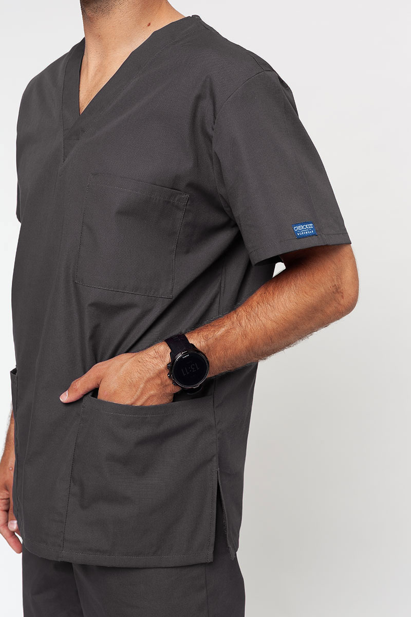 Bluza medyczna męska Cherokee Originals V-neck szara-3