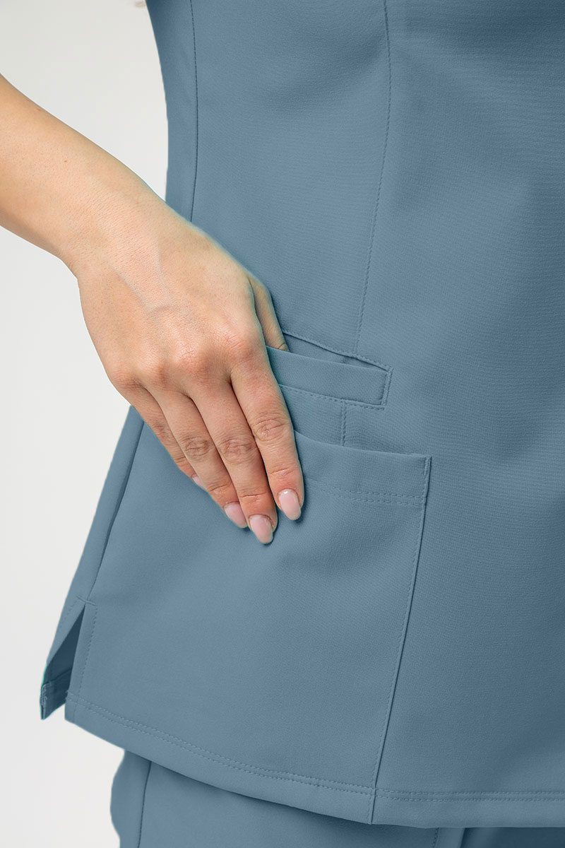 Bluza medyczna damska Maevn Momentum Double V-neck pastelowy błękit-3