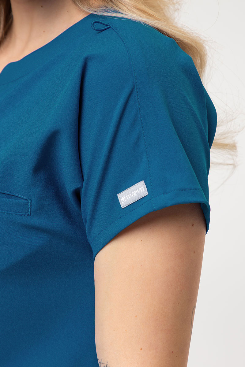 Bluza medyczna damska Maevn Momentum Dolman karaibski błękit-3