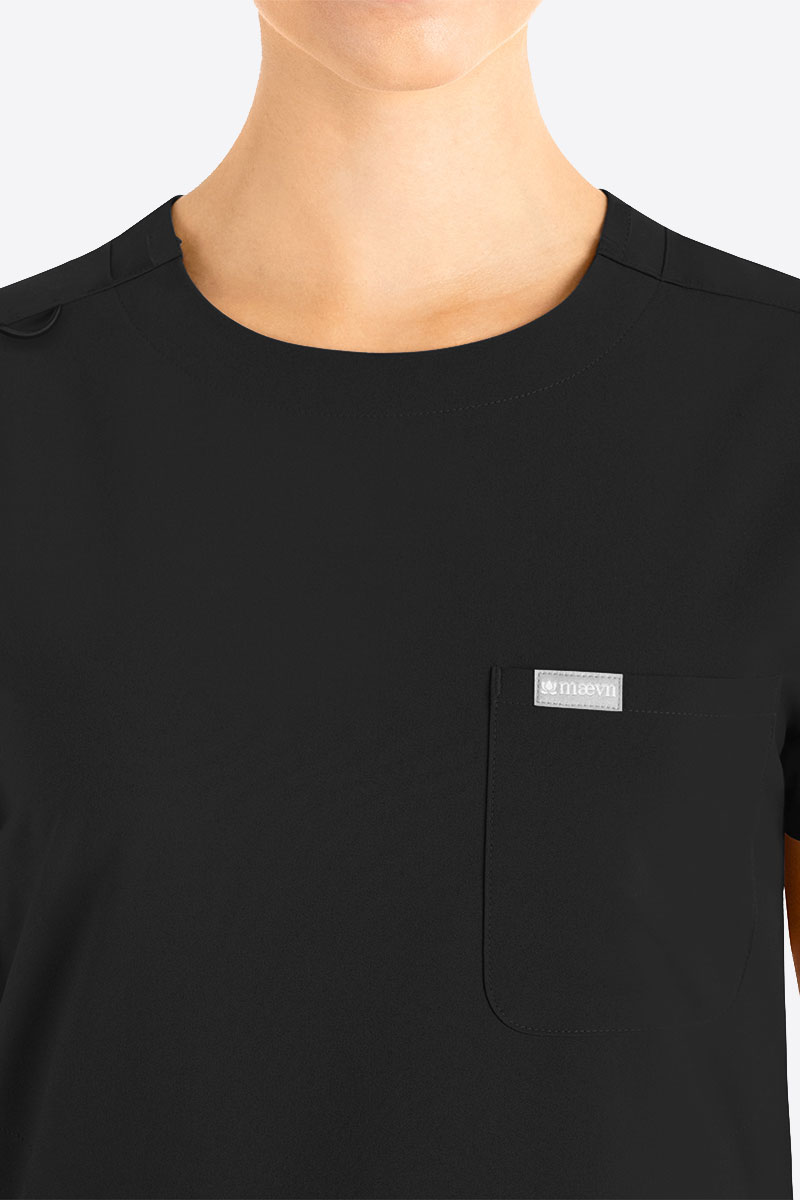 Bluza medyczna damska Maevn Momentum Round Neck czarna-2