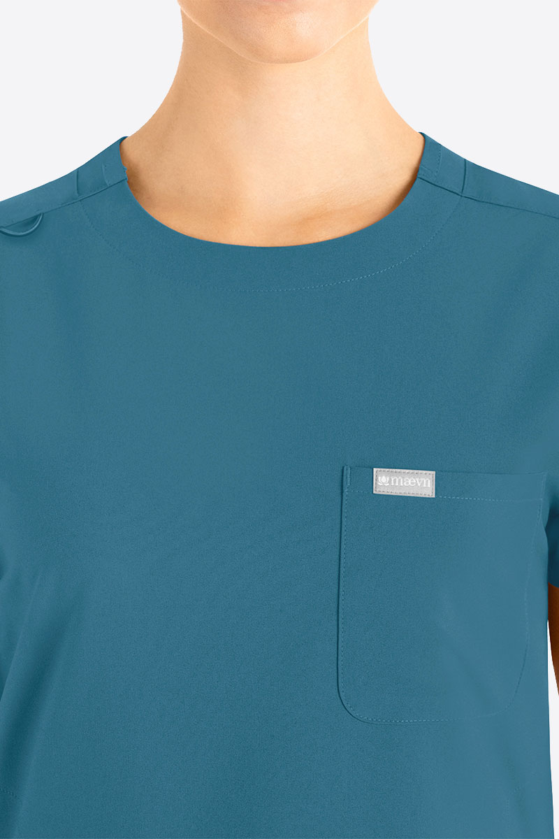 Bluza medyczna damska Maevn Momentum Round Neck karaibski błękit-2