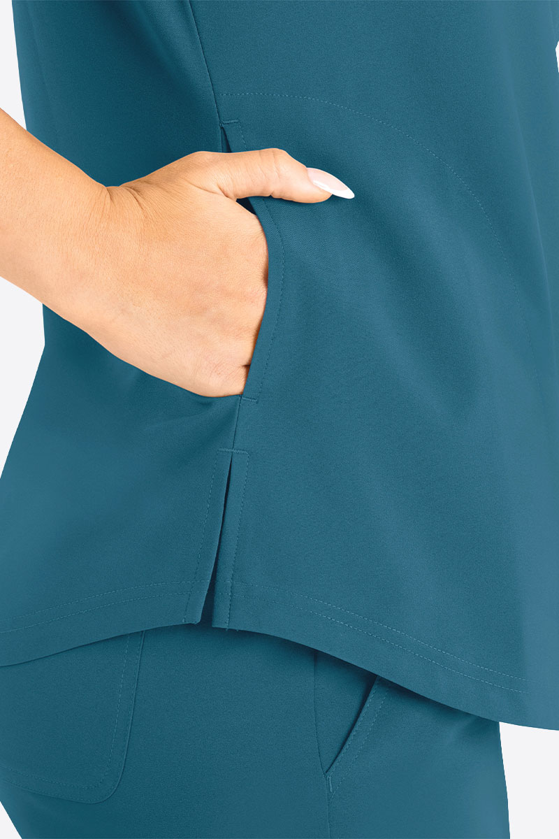 Bluza medyczna damska Maevn Momentum Round Neck karaibski błękit-4