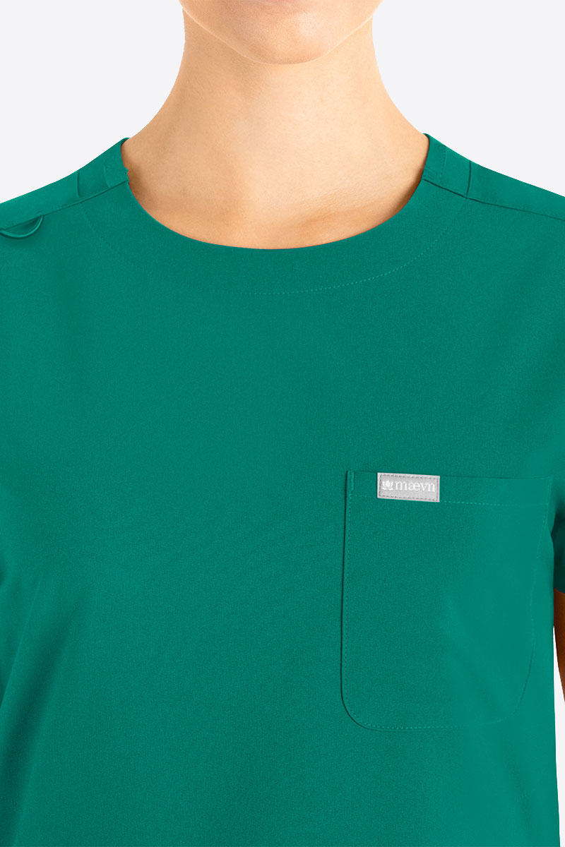 Bluza medyczna damska Maevn Momentum Round Neck zielona-2