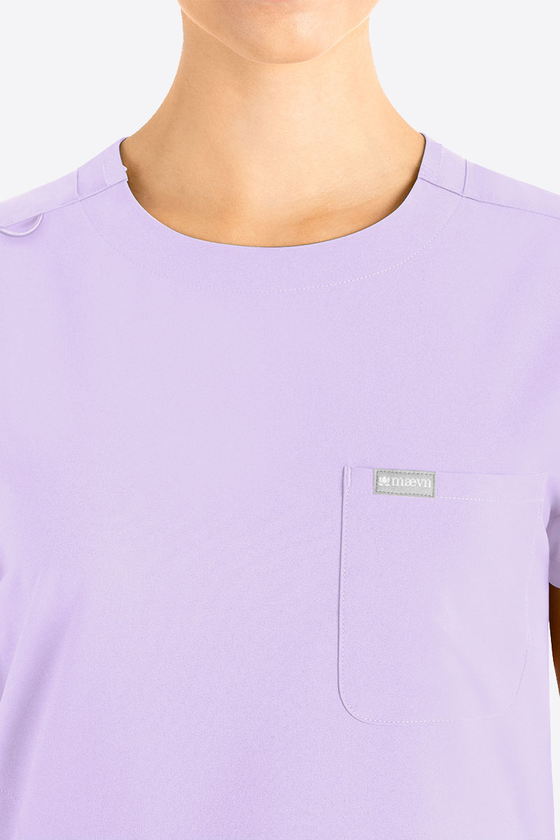 Bluza medyczna damska Maevn Momentum Round Neck lawendowa-2