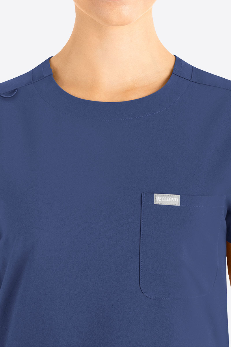 Bluza medyczna damska Maevn Momentum Round Neck ciemny granat-2