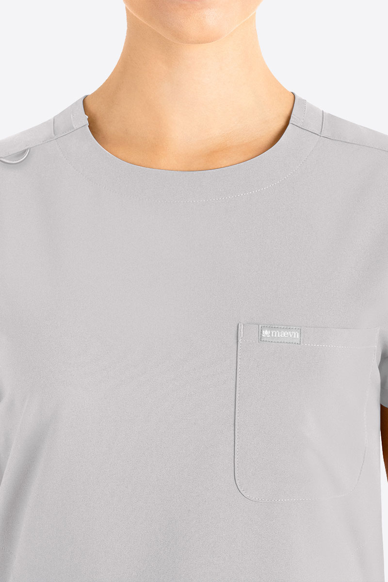 Bluza medyczna damska Maevn Momentum Round Neck popielata-2