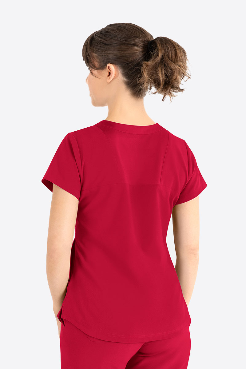 Bluza medyczna damska Maevn Momentum Round Neck czerwona-1
