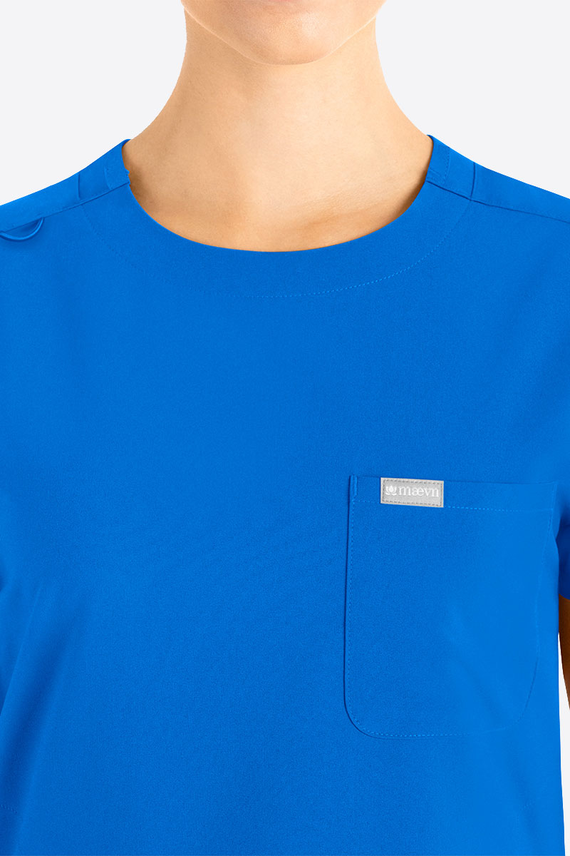 Bluza medyczna damska Maevn Momentum Round Neck królewski granat-2