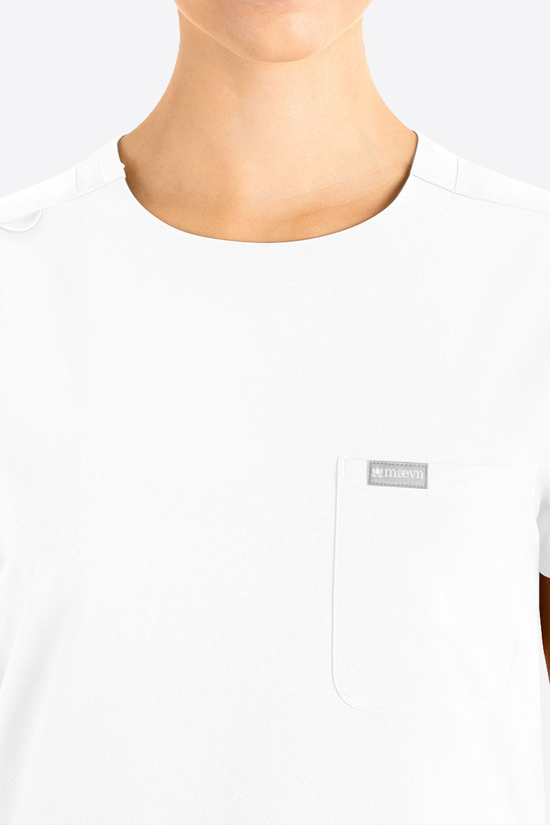 Bluza medyczna damska Maevn Momentum Round Neck biała-2
