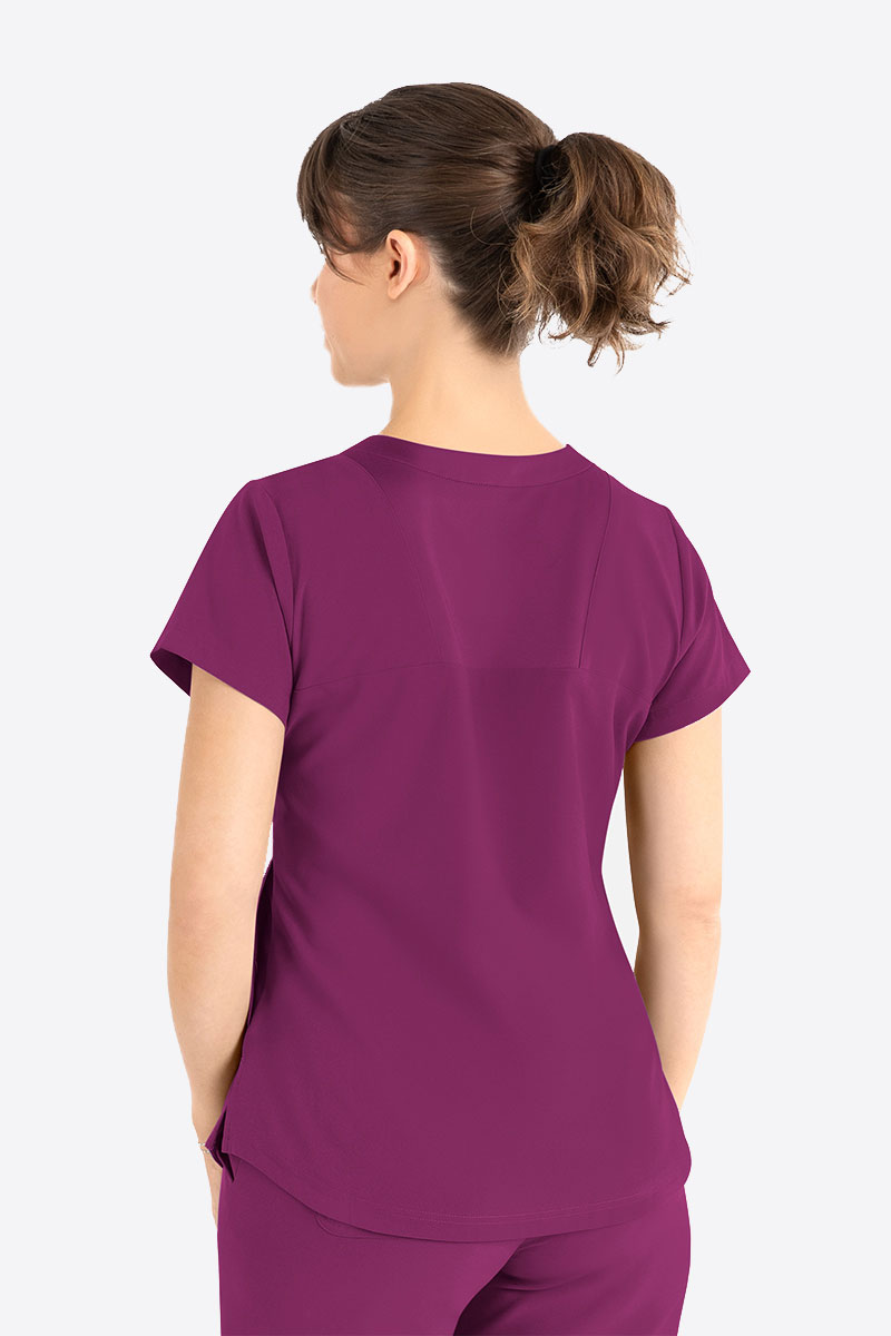 Bluza medyczna damska Maevn Momentum Round Neck wiśniowa-1