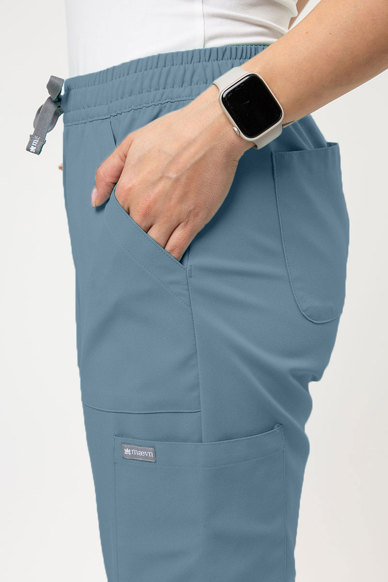 Spodnie medyczne damskie Maevn Momentum 6-pocket pastelowy błękit-3