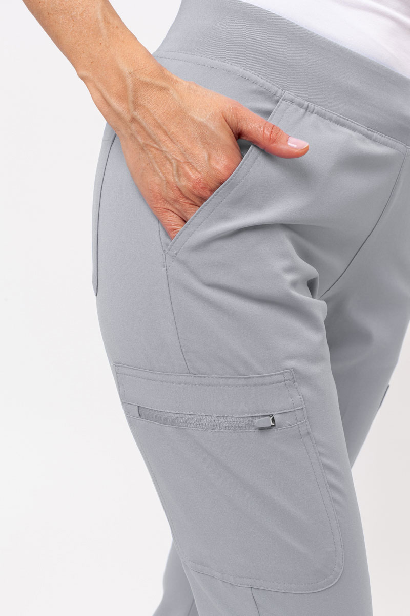 Spodnie medyczne damskie Maevn Momentum Flare Leg popielate-3
