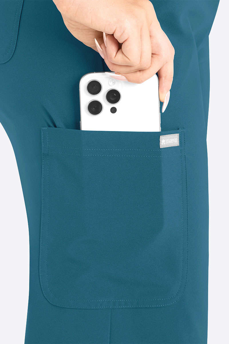 Spodnie medyczne damskie Maevn Momentum Wide Leg karaibski błękit-3