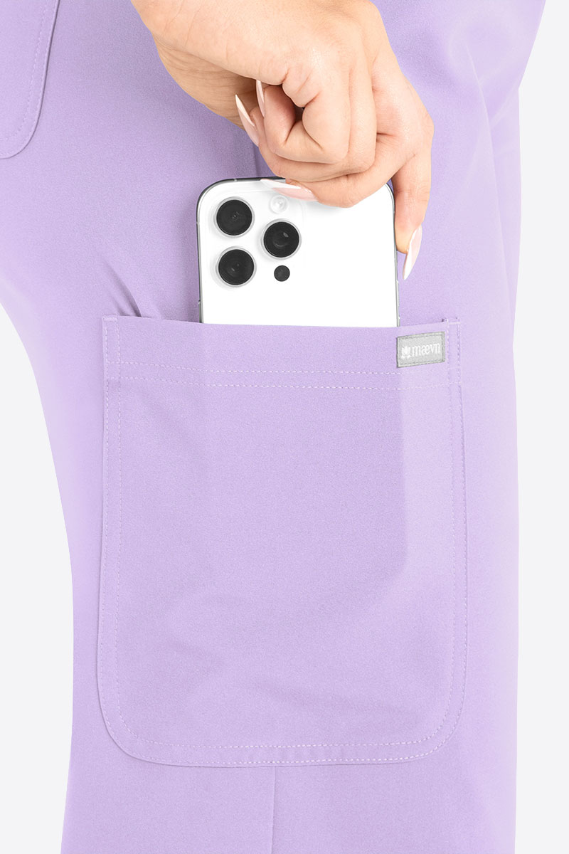 Spodnie medyczne damskie Maevn Momentum Wide Leg lawendowe-3