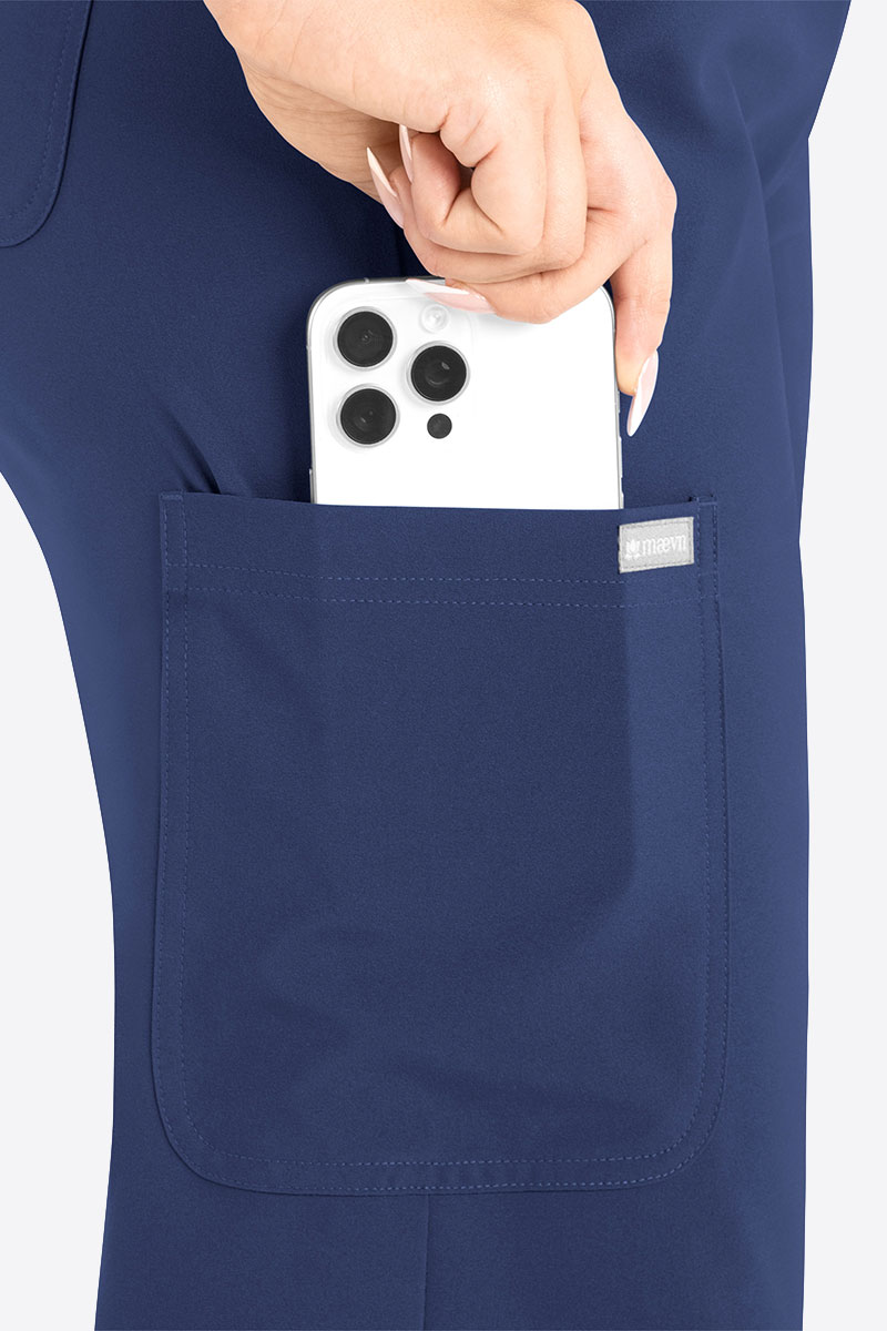 Spodnie medyczne damskie Maevn Momentum Wide Leg ciemny granat-3