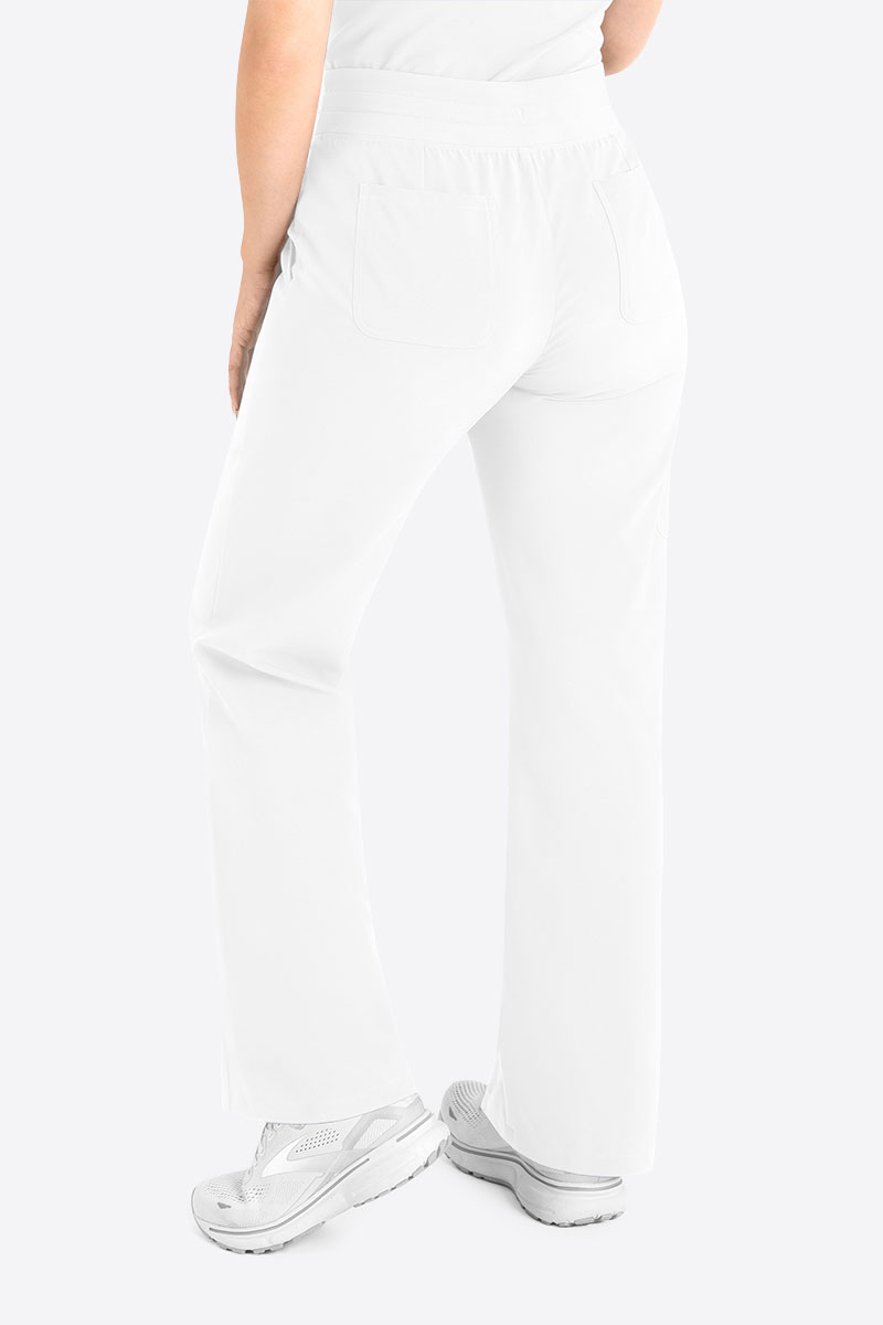 Spodnie medyczne damskie Maevn Momentum Wide Leg białe-1