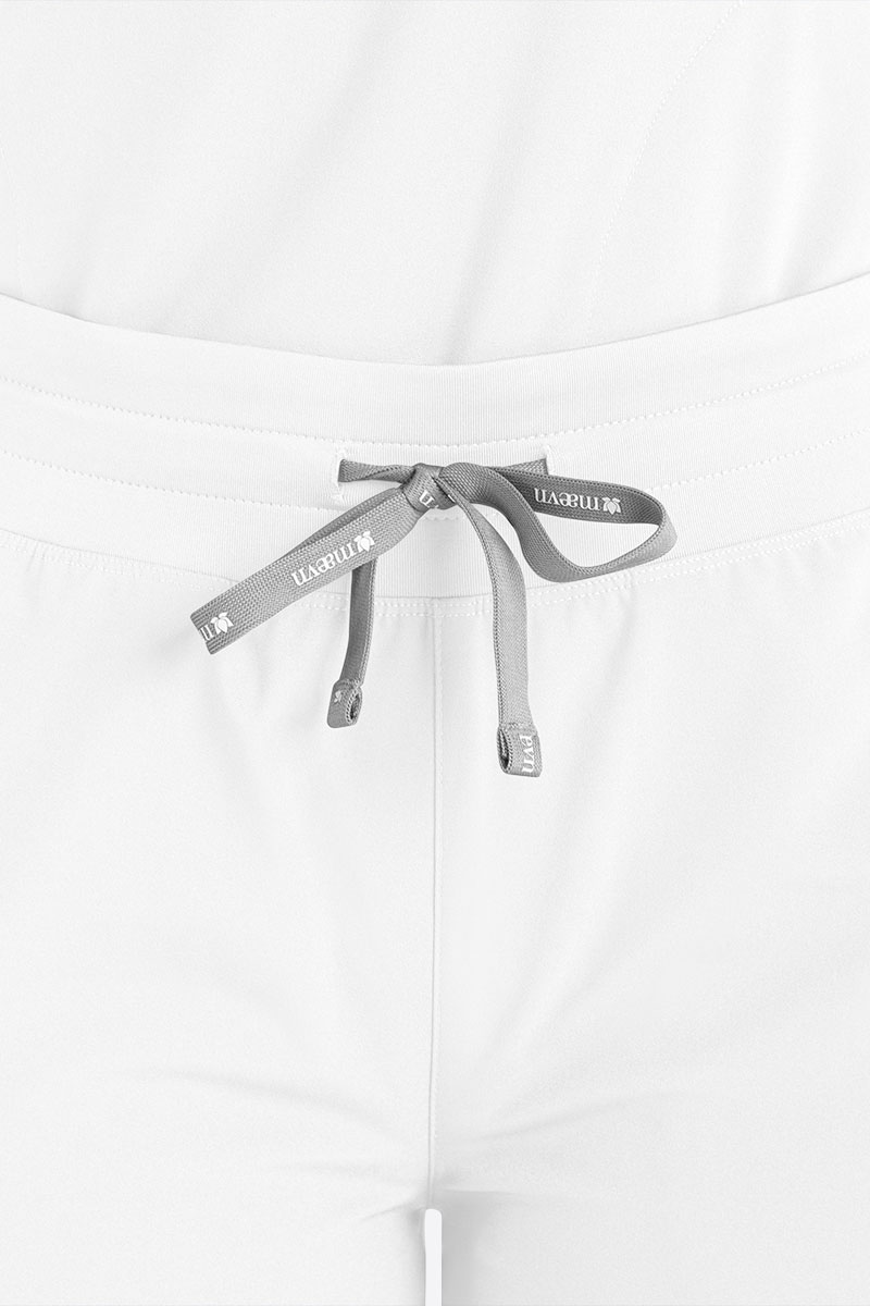 Spodnie medyczne damskie Maevn Momentum Wide Leg białe-2