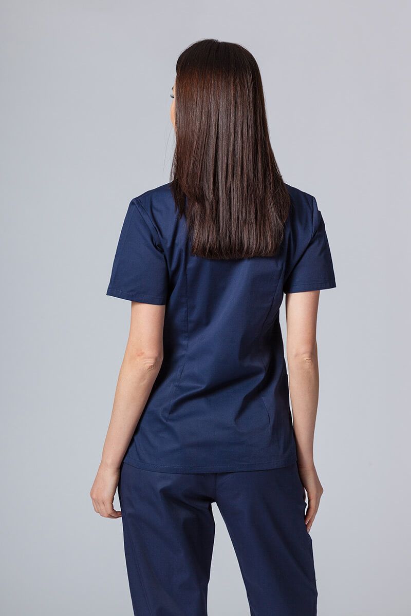 Bluza medyczna damska Sunrise Uniforms ciemny granat taliowana-1