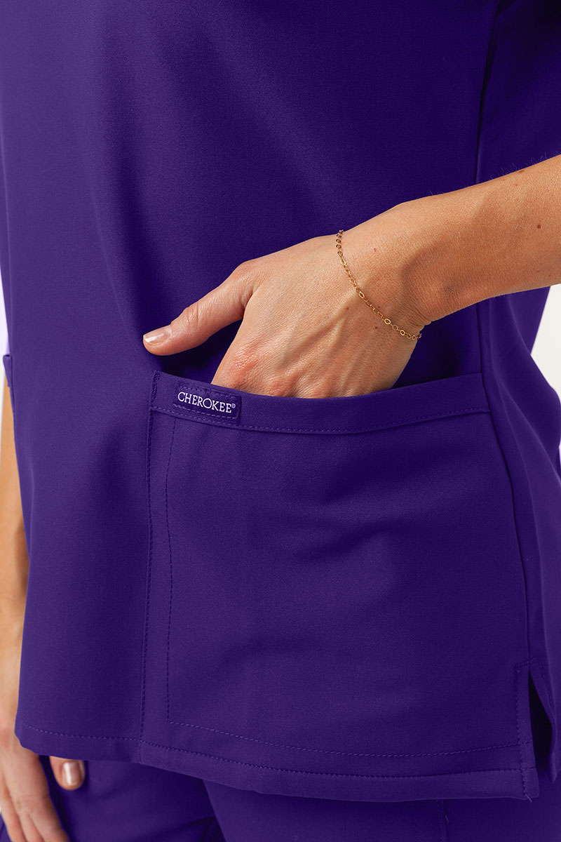 Bluza medyczna damska Cherokee Ultra V-neck Top fioletowa-3