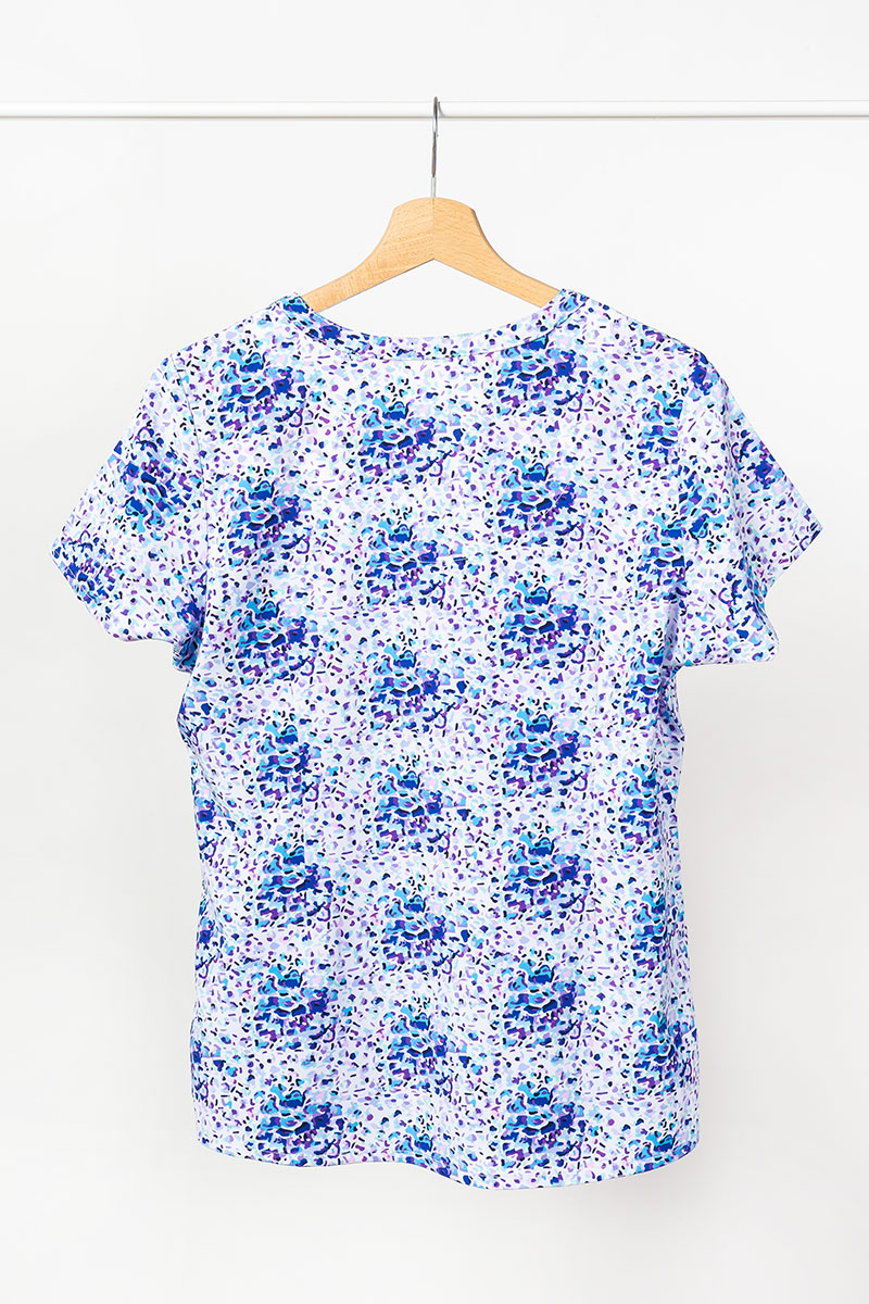 Kolorowa bluza damska Maevn Prints błękitny rozkwit-2