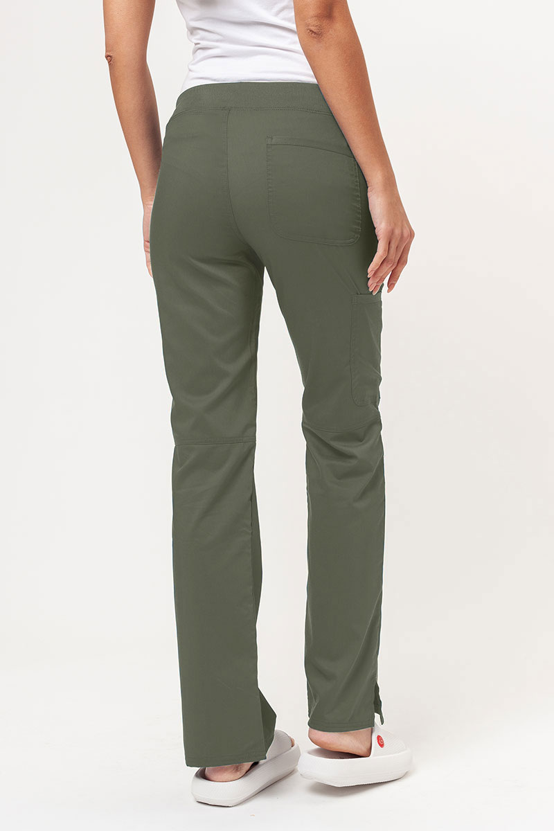 Spodnie medyczne damskie Cherokee Revolution Straight Leg oliwkowe-1