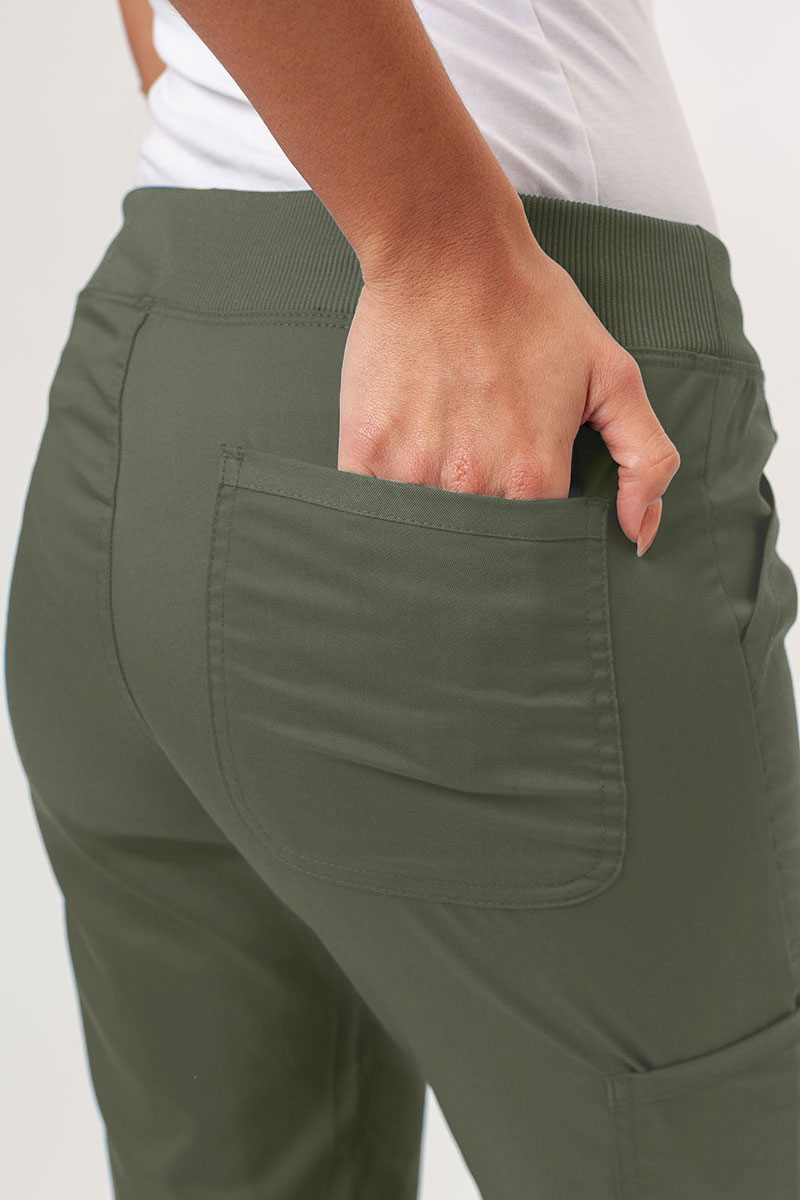 Spodnie medyczne damskie Cherokee Revolution Straight Leg oliwkowe-4