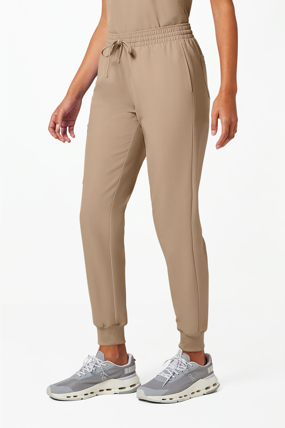 Spodnie medyczne damskie Cherokee Originals Ultra jogger beżowe-2