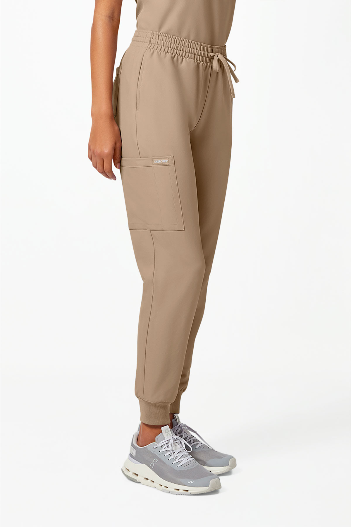 Spodnie medyczne damskie Cherokee Originals Ultra jogger beżowe-3
