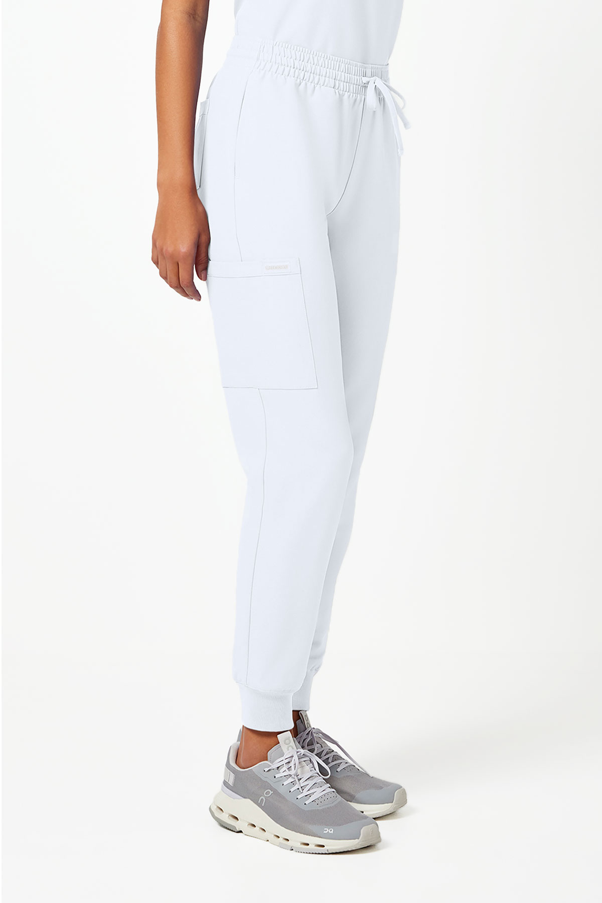 Spodnie medyczne damskie Cherokee Originals Ultra jogger białe-3